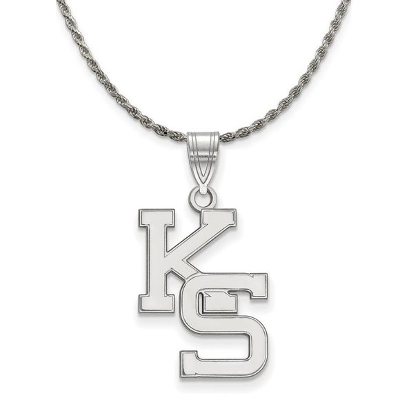 Sterling Silver Kansas State Large ´KS´ Pendant...